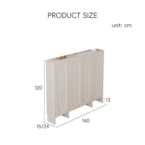 Emilio Slimline Shoe Storage For Hallway, Cream