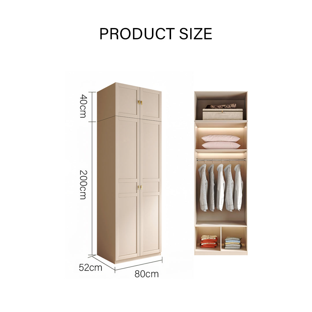 Leclerc Tall Wooden Wardrobe, Cream