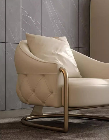 Quigley Lobby Lounge Chair, Real Leather