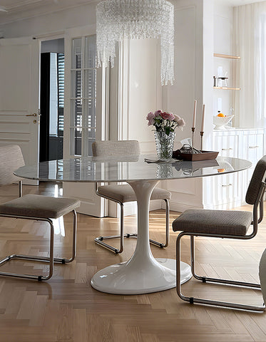 Masuda Oval Dining Table, Marble