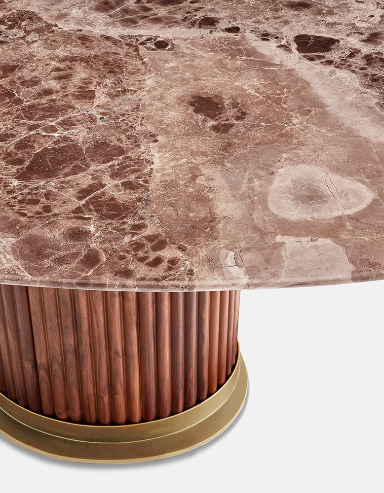 Darcy Round Dining Table, Marble 200cm (clearance)