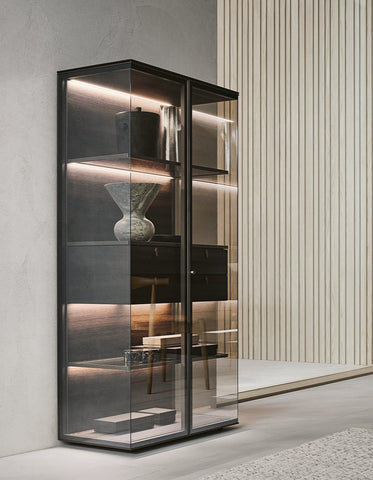 Galvez Akhtar Pahlavi Wine Storage With Glass Door, Display Cabinet