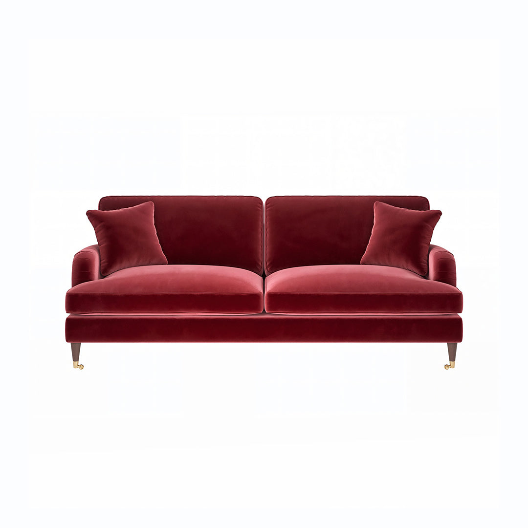 Shafique Two Seater Sofa, Loveseat, Velvet or Linen