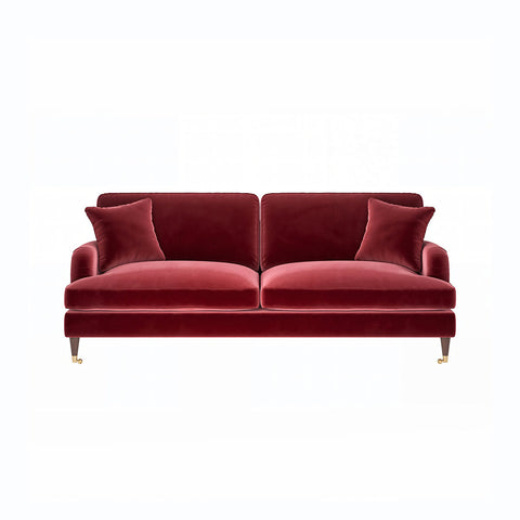 Shafique Two Seater Sofa, Loveseat, Velvet or Linen