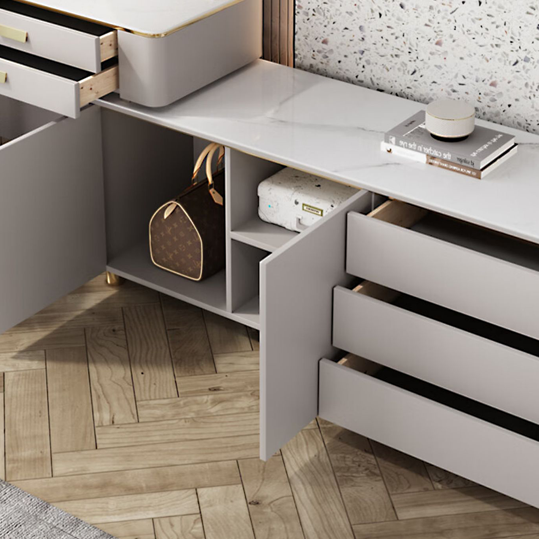 Haggith Corner Dressing Table With Sideboard