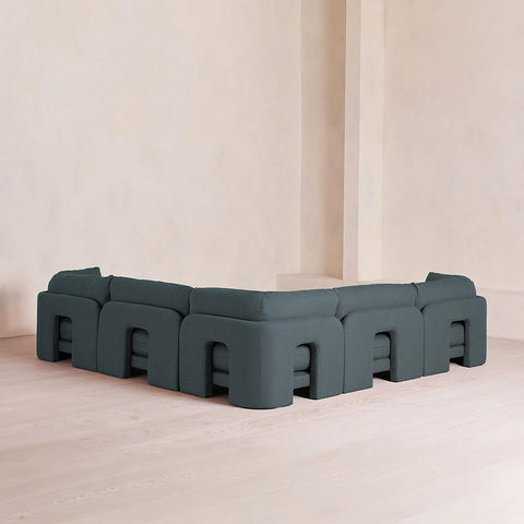 Dominguez L Shape Four Seater Sofa, Modular Corner Sofa, Boucle