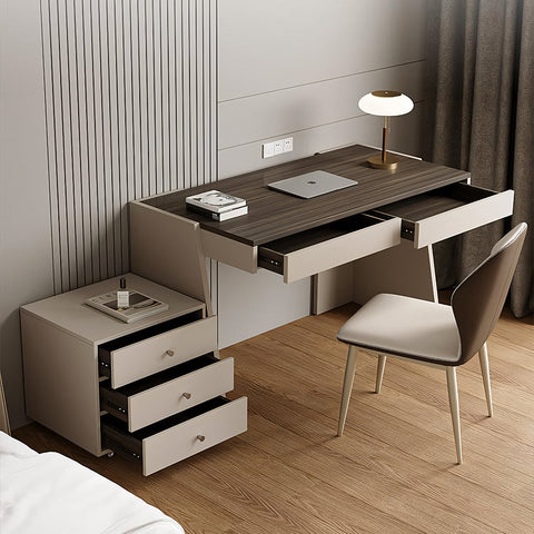 Dmitri Small Office Desk With Chest Of Drawers, Wood