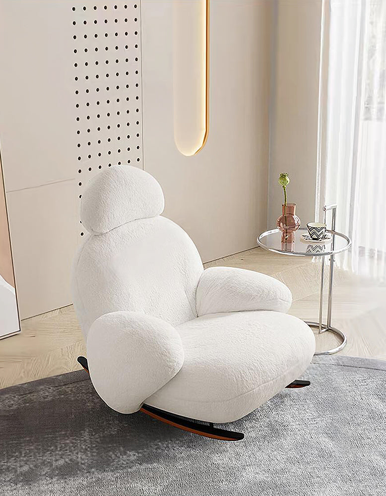 Ozon Lounge Rocking Chair, Rocking Armchair, White