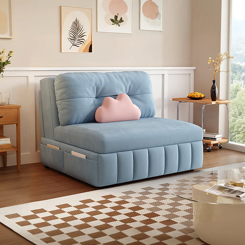 Sokolov Single Seater Sofa Bed, Two Seater Sofa Bed, Blue