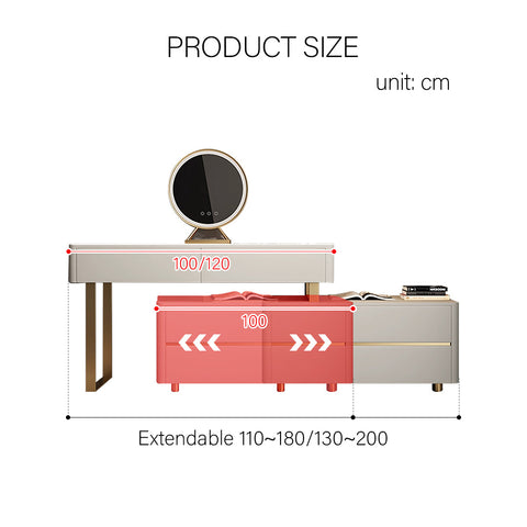 Hastings Corner Dressing Table With Sideboard & Mirror