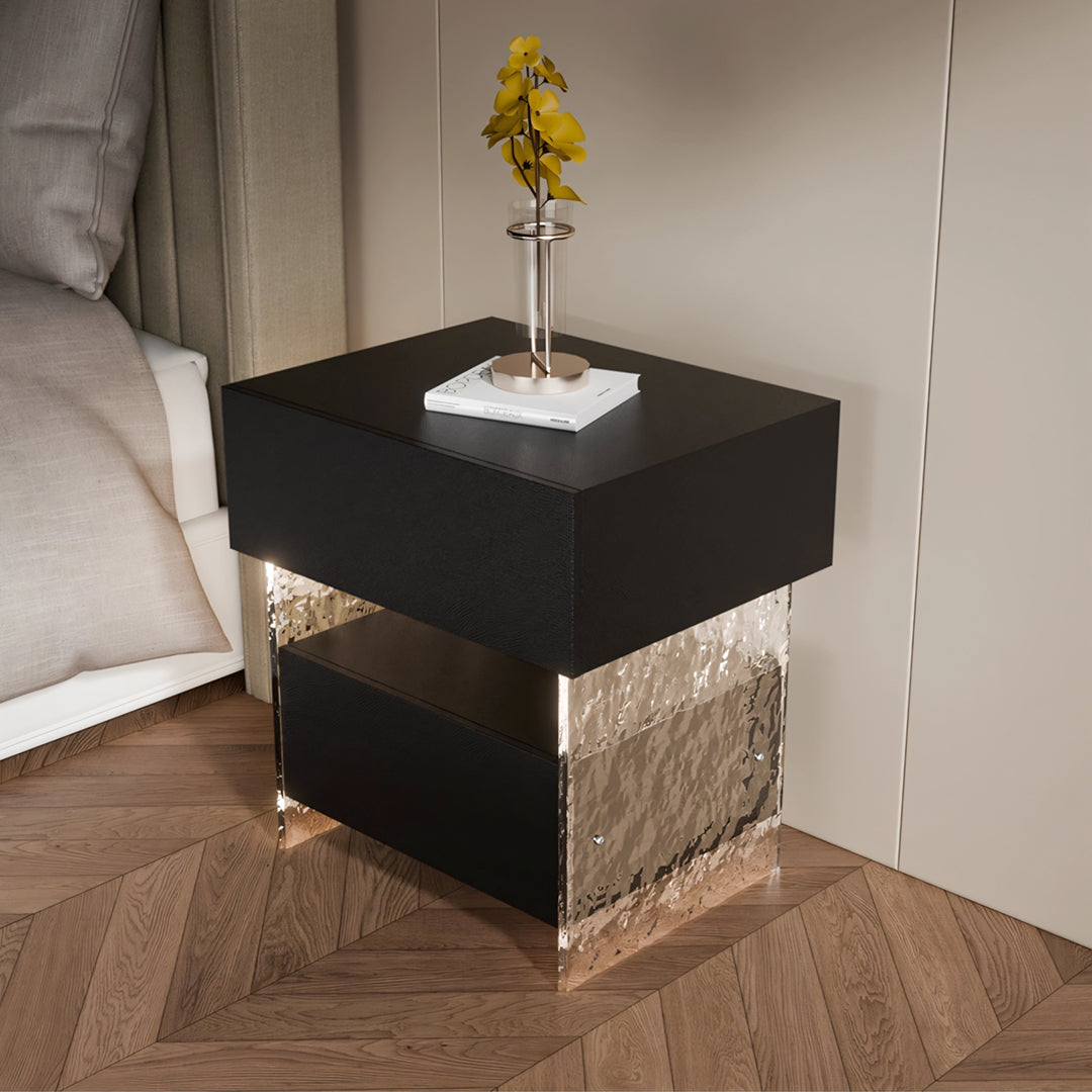 Ibarra Bedside Table With Storage & Light Strip