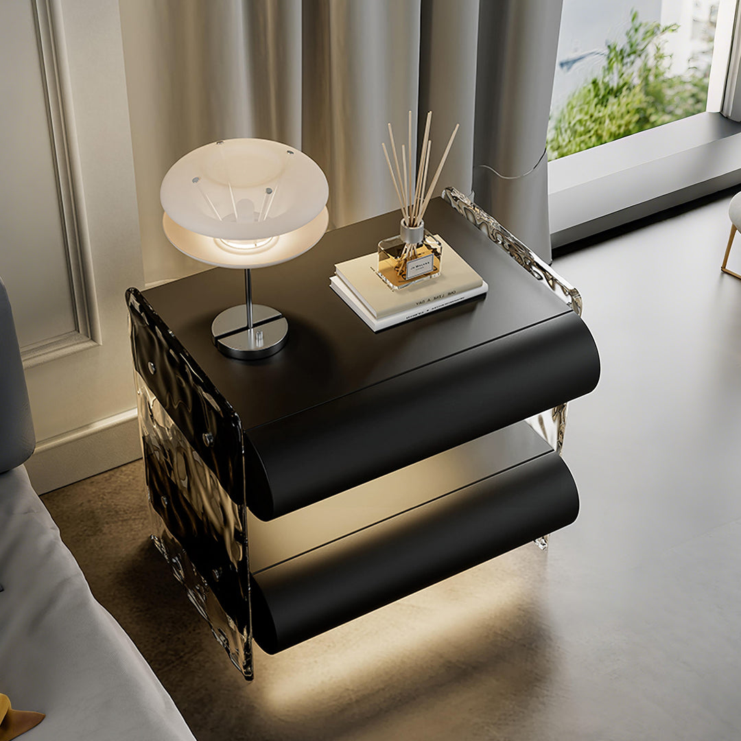 Figueroa Bedside Table With Storage & Light Strip