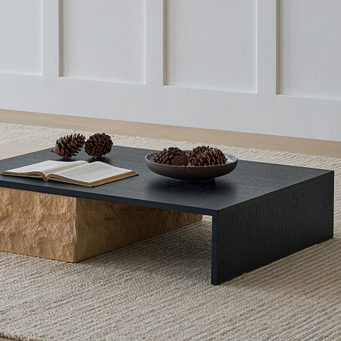 Fatima Extendable Pedestal Coffee Table, Glass & Wood