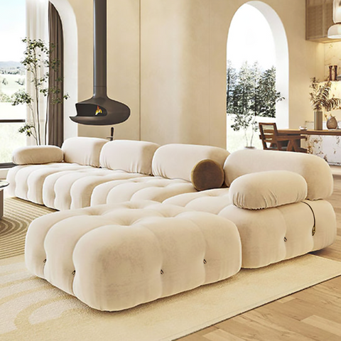 B&B Camaleonda Style Three Seater Sofa, Corner Sofa, Velvet