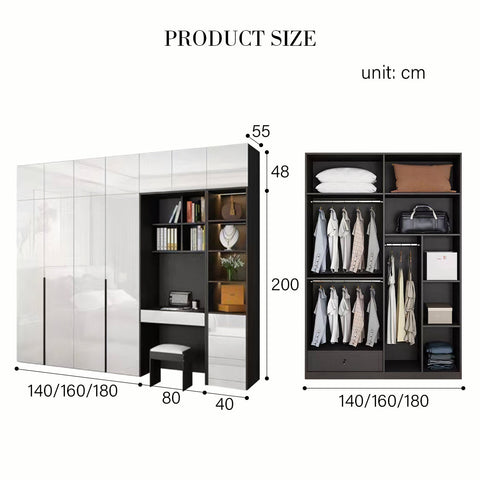 Bianchi Corner Wardrobe, L Shape Wardrobe With Dressing Table