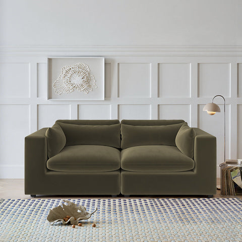 Cantu Loveseat Sofa, Two Seater Sofa, Velvet