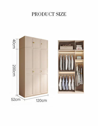 Andersson Tall Wooden Wardrobe, Cream