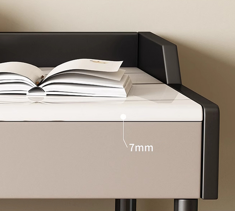 Zuriel Office Desk, White Sintered Stone