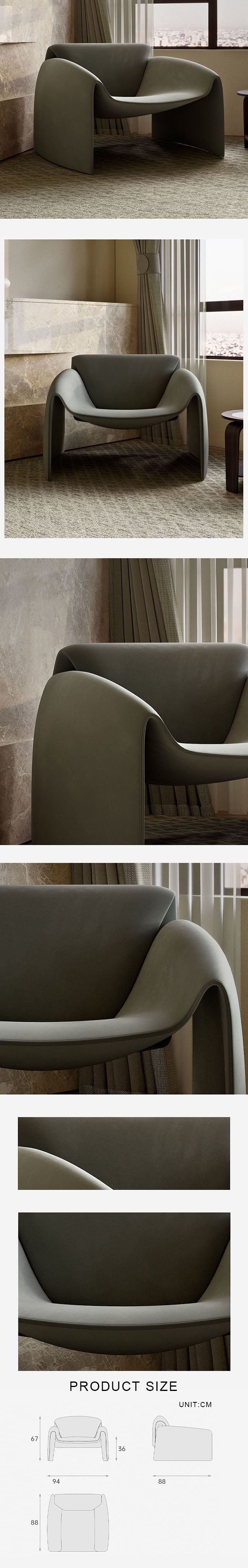 Classic Crab Armchair, Leather｜ DC Concept