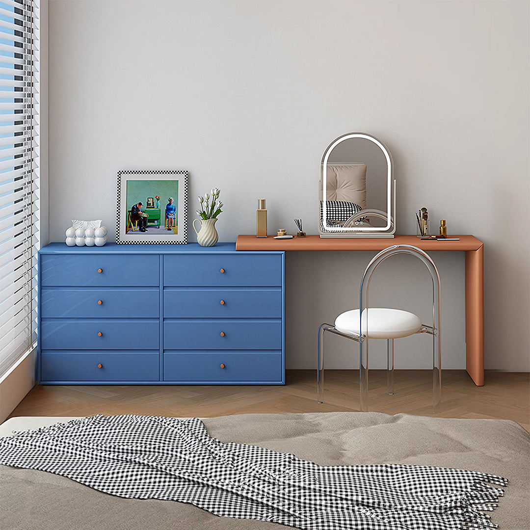 Nair Corner Dressing Table With LED Mirror, Macaroon Colour