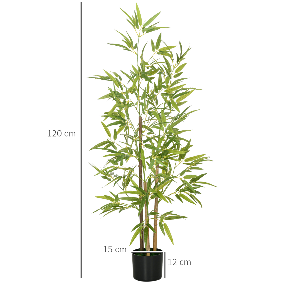 HOMCOM Artificial Plant Bamboo Artificial Tree Height 120 cm with Pot