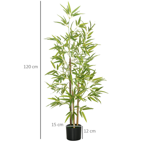 HOMCOM Artificial Plant Bamboo Artificial Tree Height 120 cm with Pot
