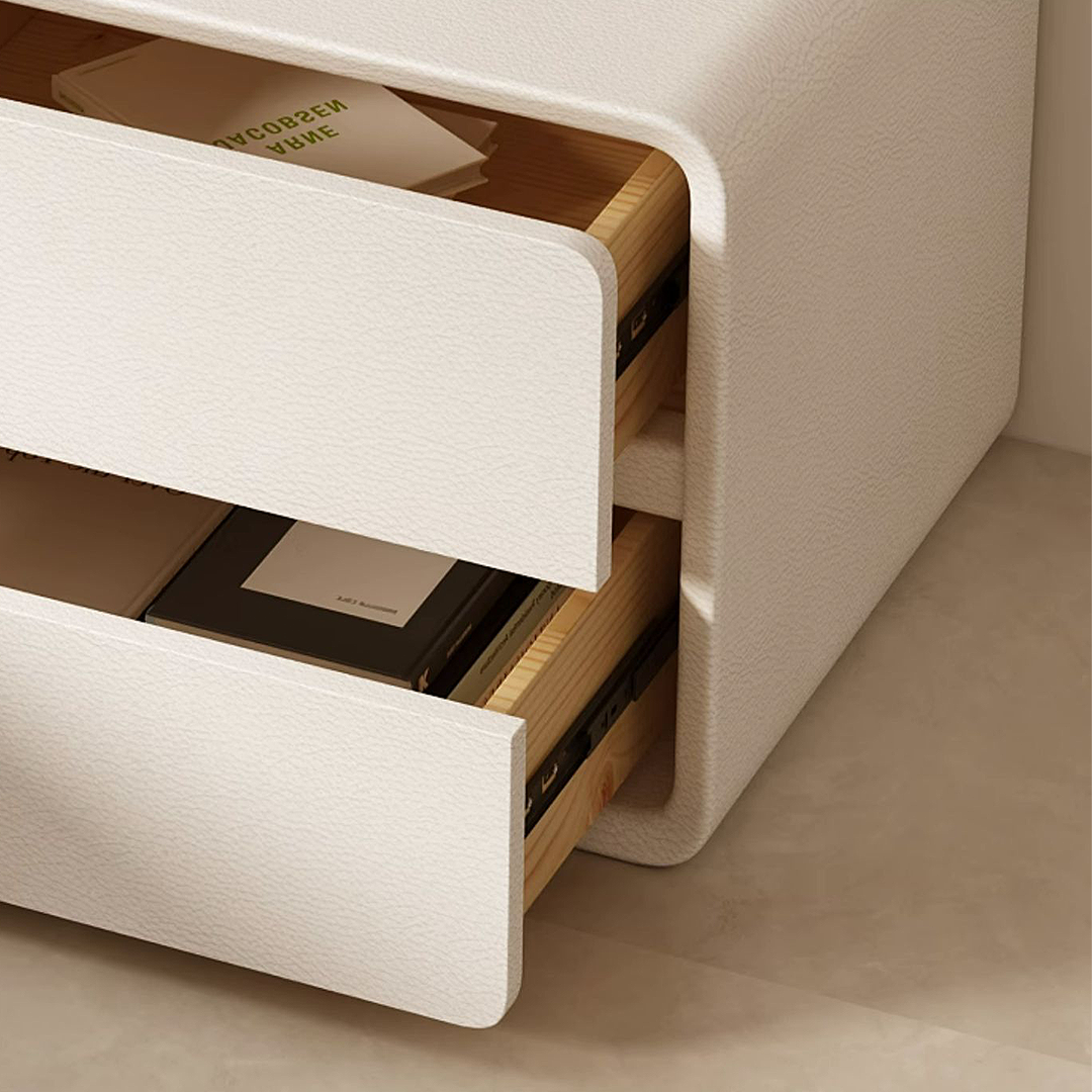 Calliope Modern Contemporary Bedside Table, White