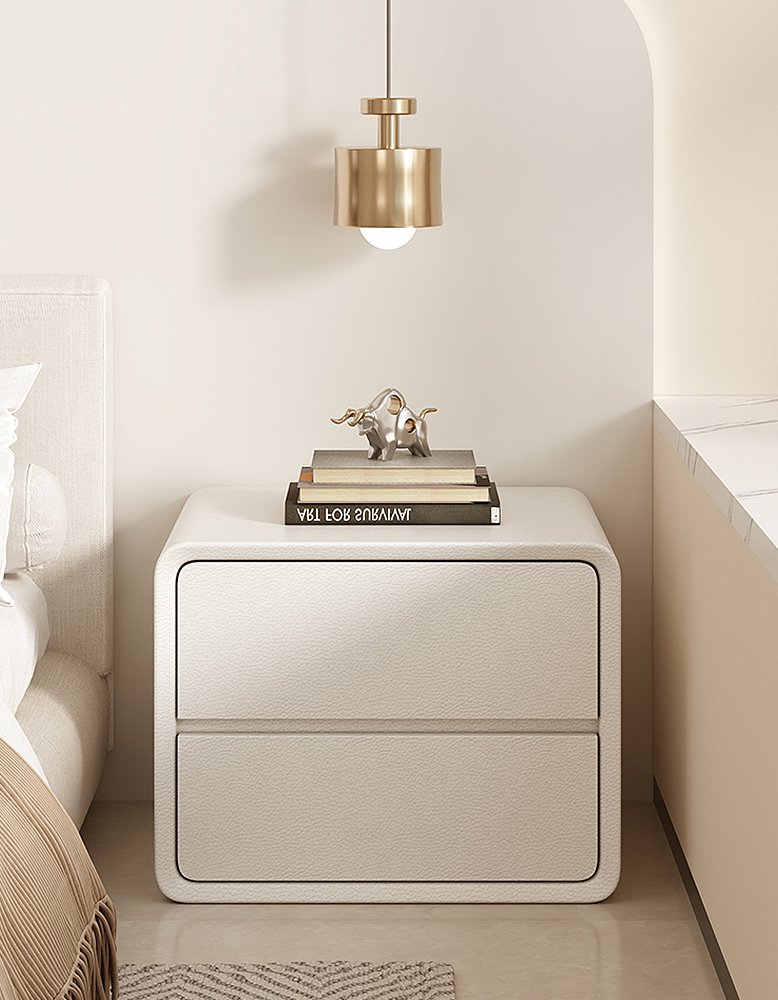 Calliope Modern Contemporary Bedside Table, White