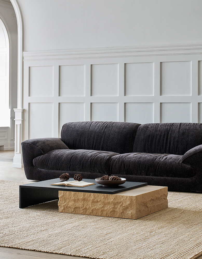 Fatima Extendable Pedestal Coffee Table, Glass & Wood