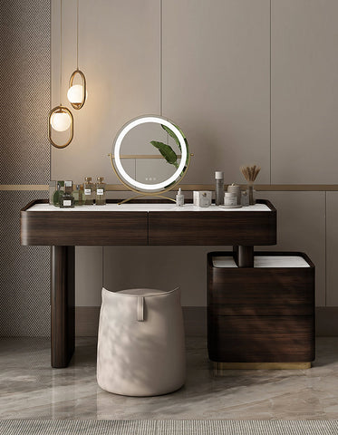 Harding Dressing Table With Mirror, Sintered Stone