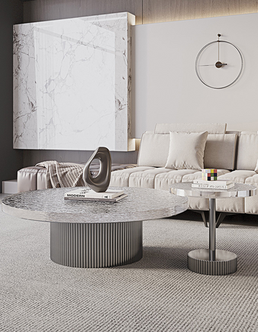 Eirik Coffee Table & Side Table, Marble & Acrylic