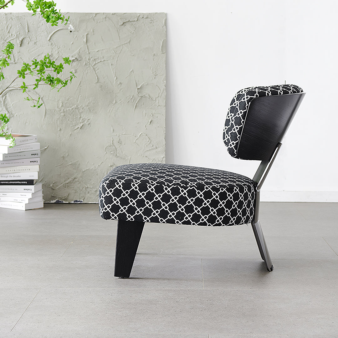 Nascimento Patterned Accent Chair, Black Armchair