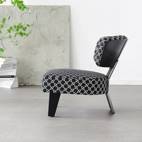 Nascimento Patterned Accent Chair, Black Armchair
