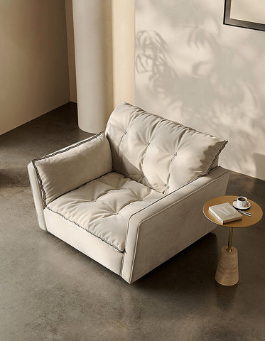 Bhatia Swivel Snuggle Chair, Swivel Armchair, Beige