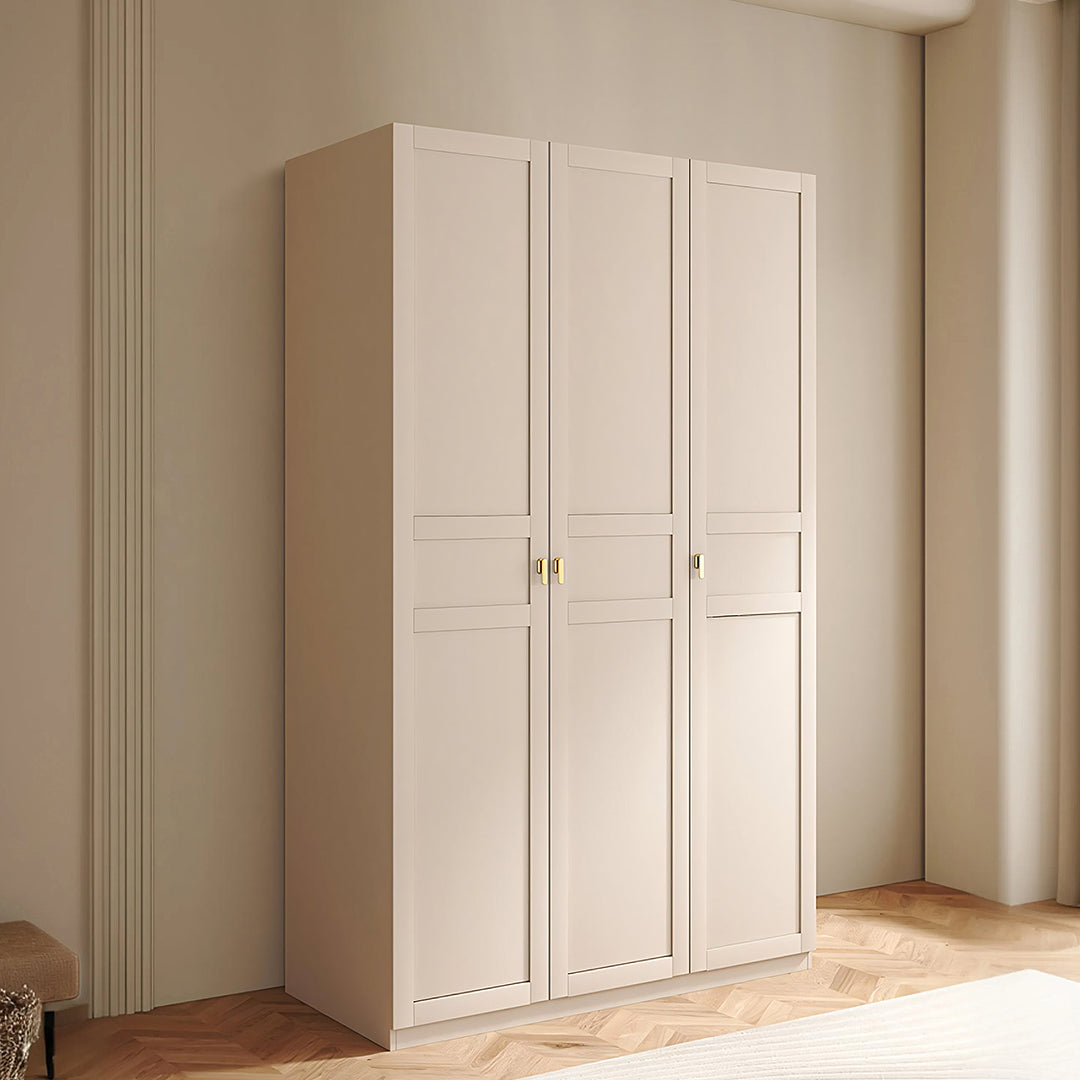 Leclerc Tall Wooden Wardrobe, Cream