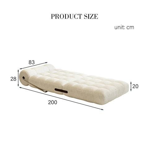 Kumar Single Seater Sofa Bed, Boucle