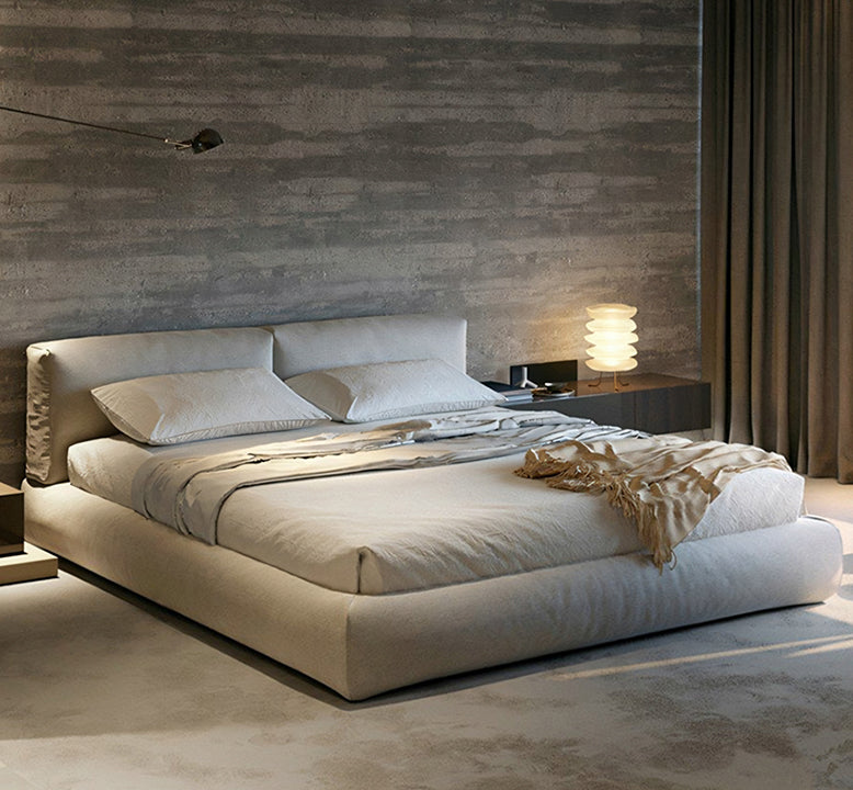 Hassan Modern King Superking Size Bed, Linen
