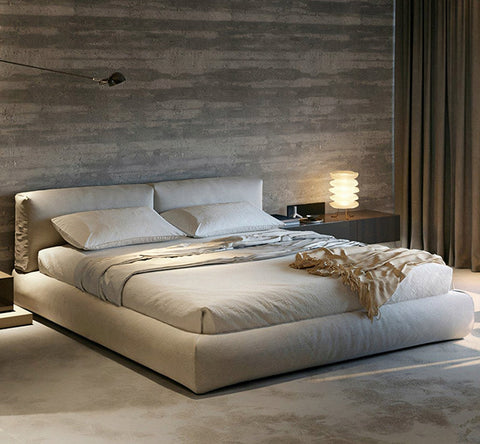Hassan Modern King Superking Size Bed, Linen