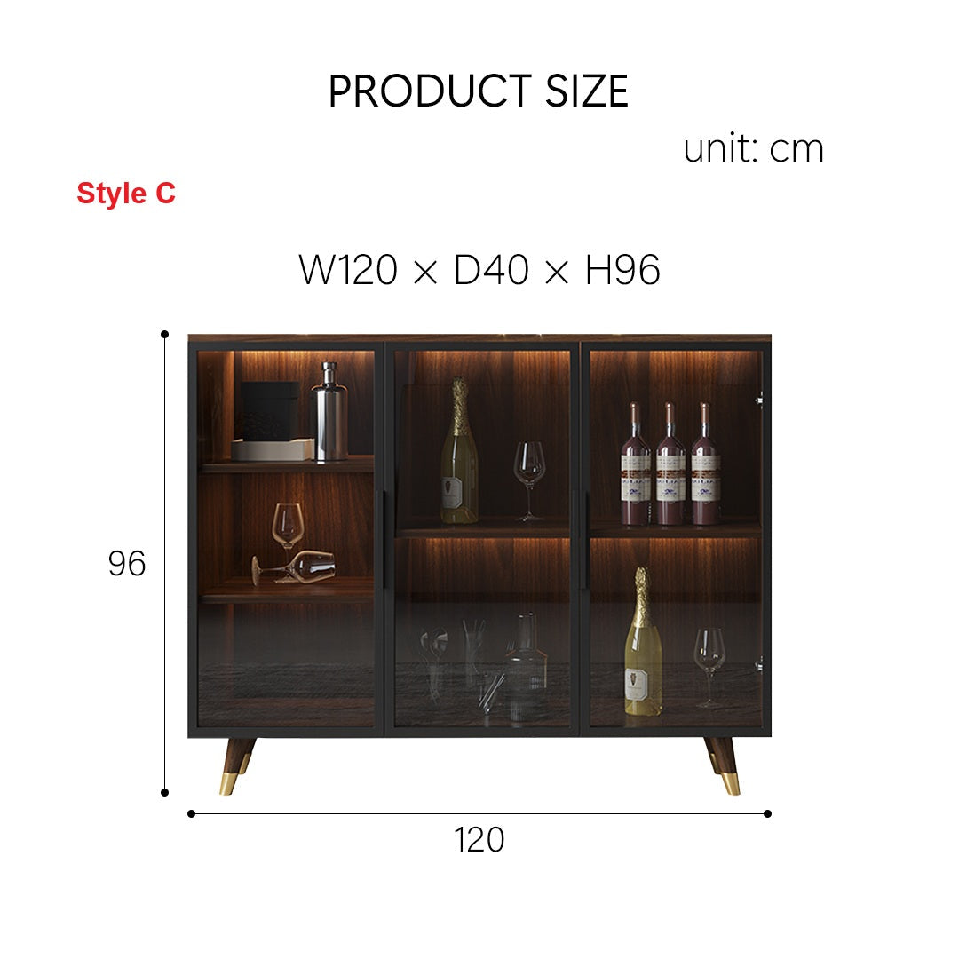 D'Ambrosio Wine Storage With Glass Doors, Cabinet