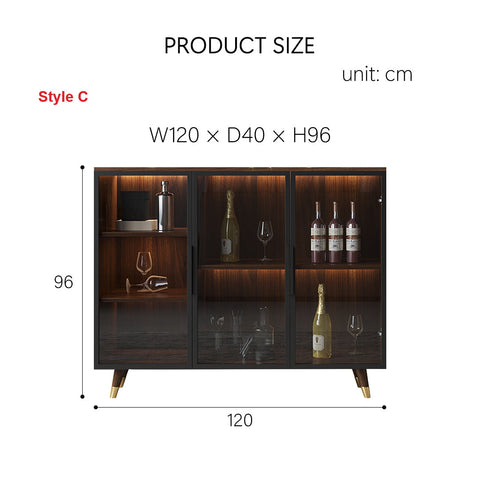 D'Ambrosio Wine Storage With Glass Doors, Cabinet