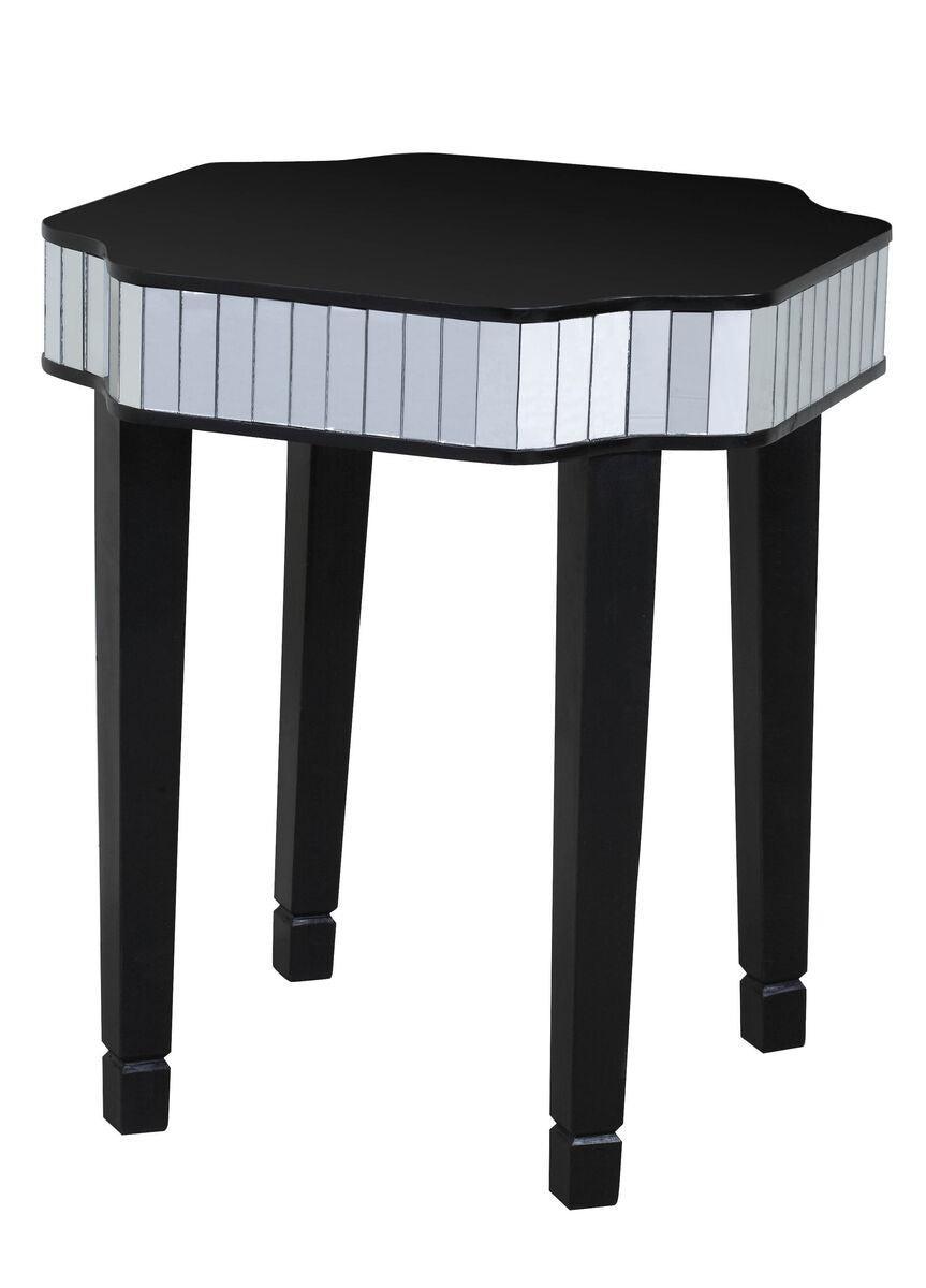 Clavier Black and Mirror Side Table