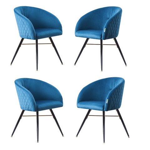 Vittorio LUX Velvet Dining Chair with Metal Legs - Perfect for Dining Room Living Room