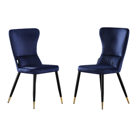 New York LUX Velvet Dining Chair with Metal Legs - Scandinavian Inspired