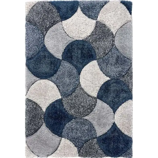 3D Carved Rug Geometric Design - 80X150 cm / Blue - Rugs