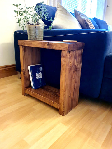 Solid Wood Rustic Coffee Table with Timber Legs