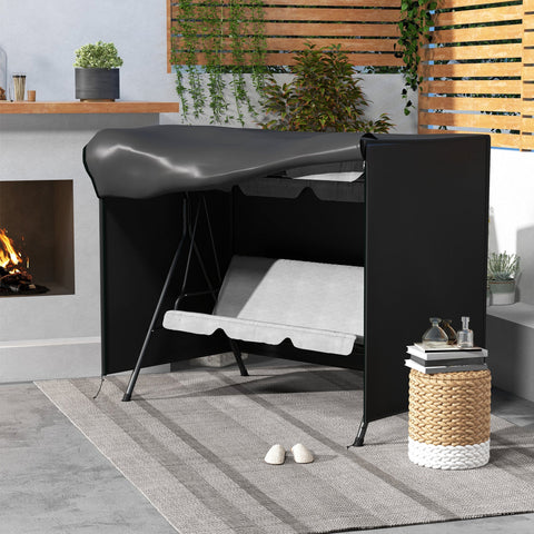 Outsunny 205 x 124cm Three-Seater Swing Chair Protective Cover Black