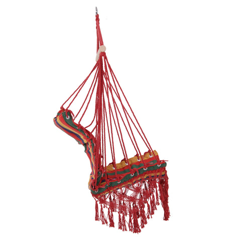 Outsunny Hammock Chair Swing Colourful Striped Tree Hanging Seat Porch Indoor Outdoor Fabric Garden Furniture