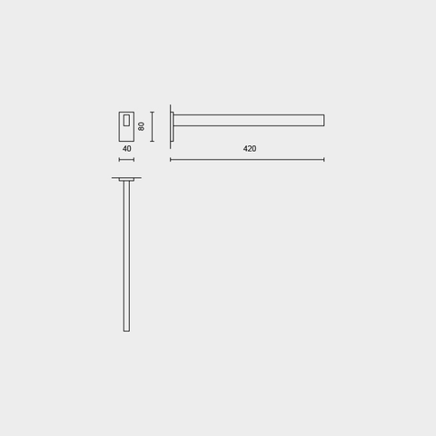 Zack Linea Premium Polished Stainless Steel 42 cm Static Towel Rail - German Luxury