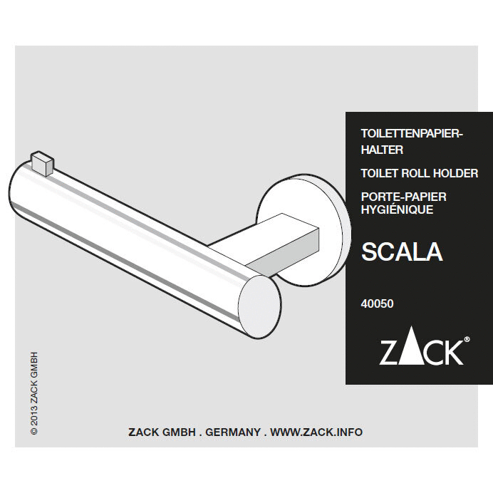 Zack Scala Polished Stainless Steel Toilet Roll Holder - Premium Minimalist Design