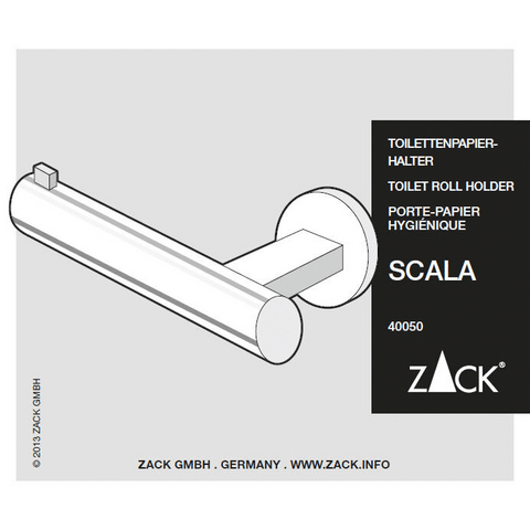 Zack Scala Polished Stainless Steel Toilet Roll Holder - Premium Minimalist Design